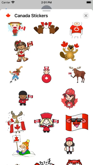Скриншоты Canada Stickers App