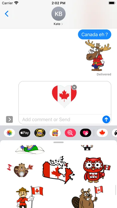 Скриншоты Canada Stickers App
