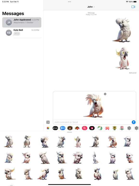 Captures d'écran de Cockatoo Stickers iPad 