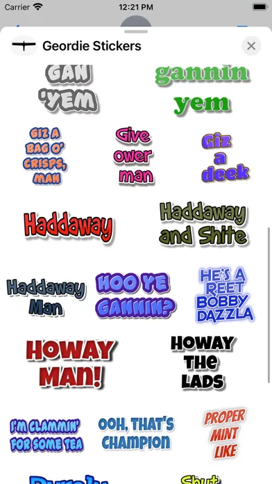 Capturas de pantalla de Geordie Stickers