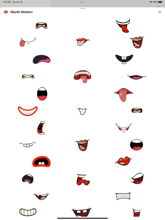 Capturas de tela do Mouth Stickers iPad 