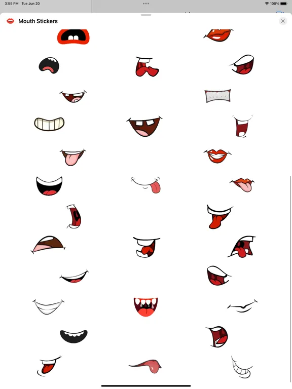 Capturas de tela do Mouth Stickers iPad 