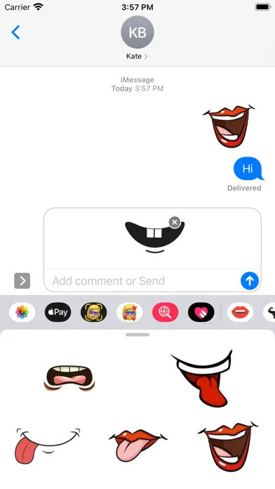 Capturas de tela do Mouth Stickers