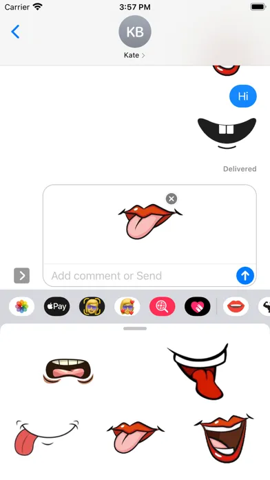 Capturas de tela do Mouth Stickers