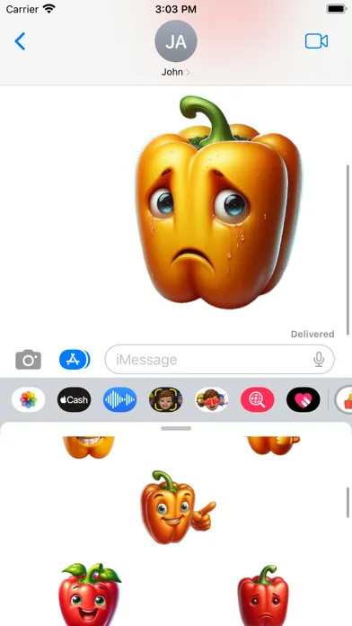 Ảnh chụp màn hình của Pepper Sticker