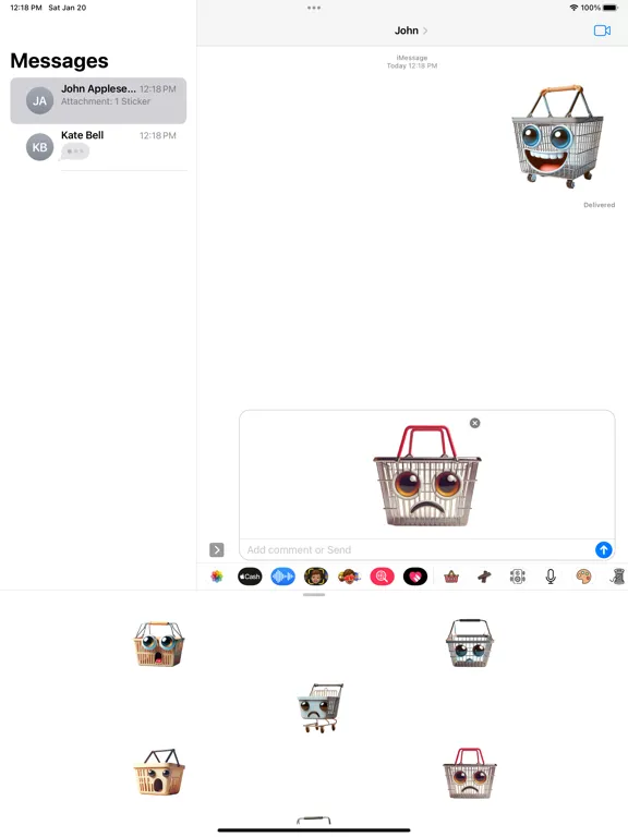 Shopping Basket Stickers iPad  سکرین شاٹس
