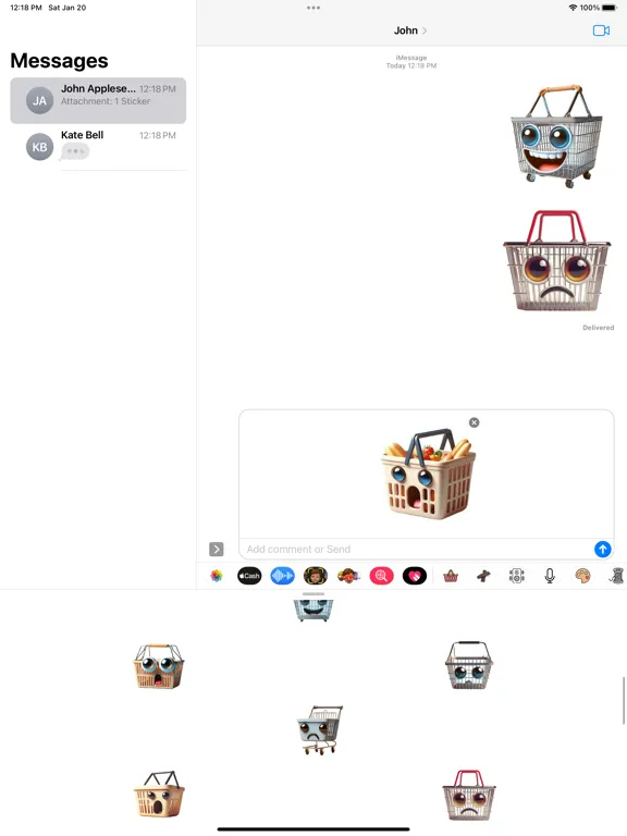 Shopping Basket Stickers iPad  سکرین شاٹس