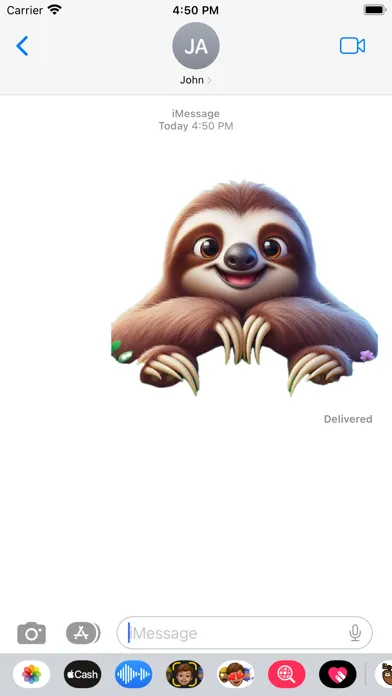 Tangkapan layar Sloth Stickers