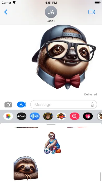 Tangkapan layar Sloth Stickers