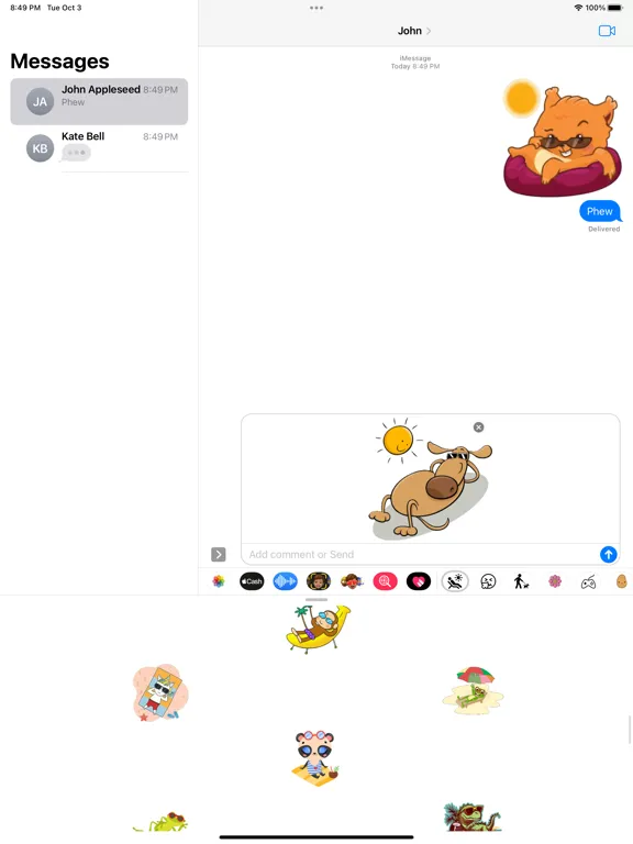 Sunbathing Stickers iPad  Screenshots