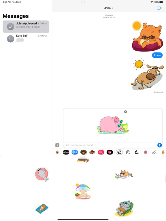Sunbathing Stickers iPad  Screenshots