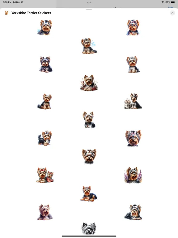 Скриншоты Yorkshire Terrier Stickers iPad 