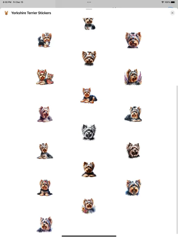 Скриншоты Yorkshire Terrier Stickers iPad 