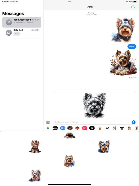 Скриншоты Yorkshire Terrier Stickers iPad 