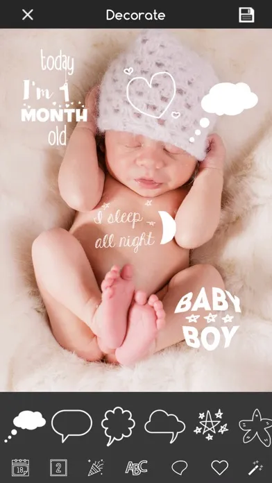 Capturas de tela do Baby Story Photo Snap Art
