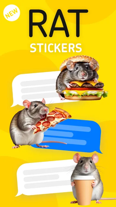 صور Rat Stickers: Pizza, Burger...