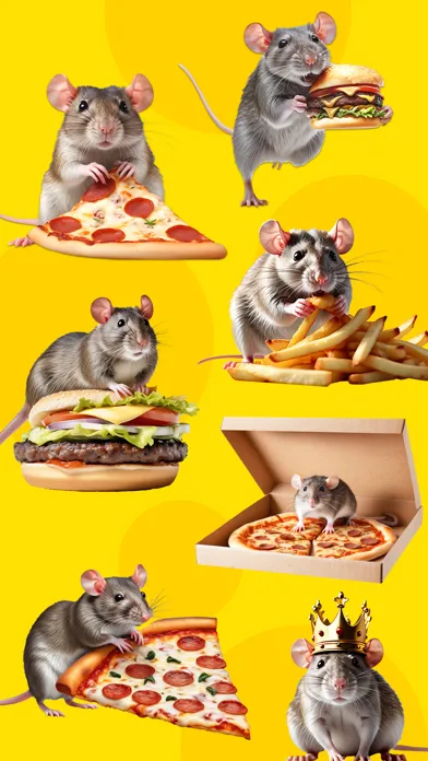 صور Rat Stickers: Pizza, Burger...