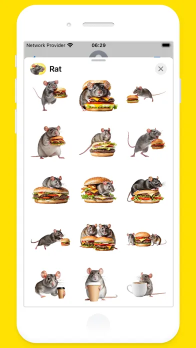 صور Rat Stickers: Pizza, Burger...