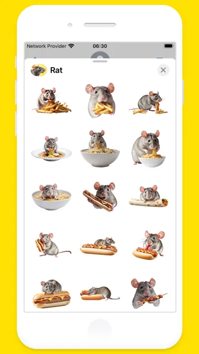 صور Rat Stickers: Pizza, Burger...