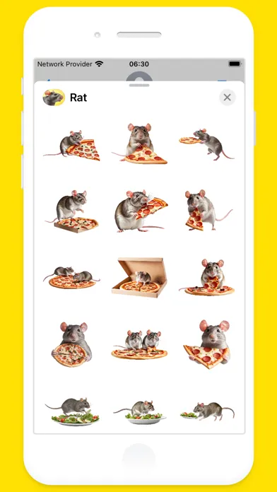 صور Rat Stickers: Pizza, Burger...