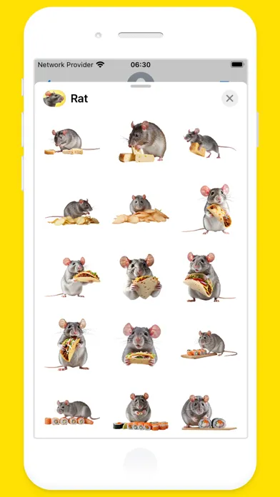 صور Rat Stickers: Pizza, Burger...