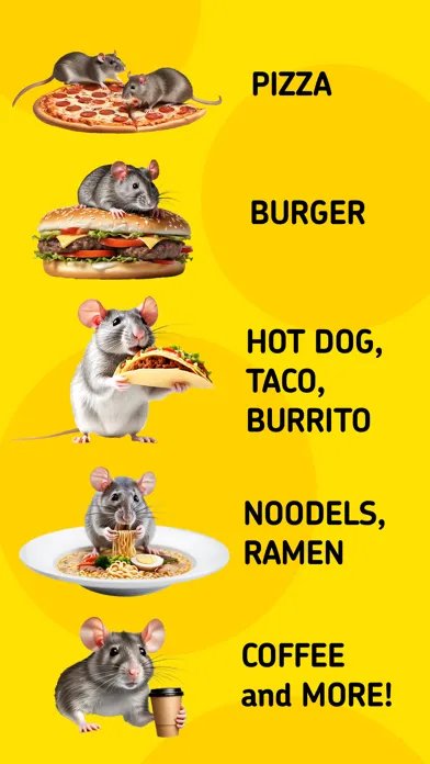 صور Rat Stickers: Pizza, Burger...
