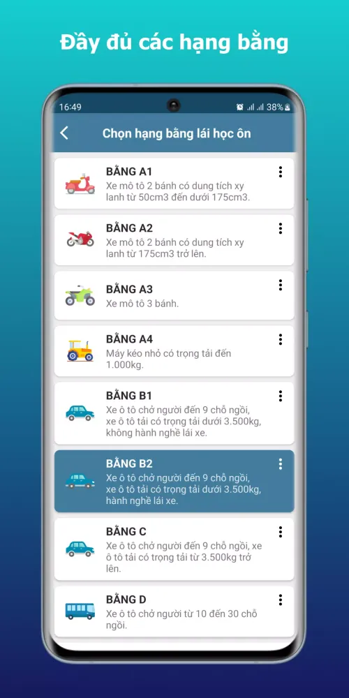 Ôn thi GPLX应用截图