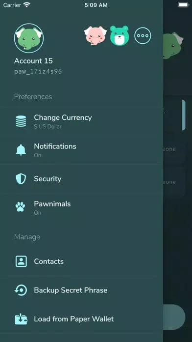 Biota - Paw Wallet سکرین شاٹس