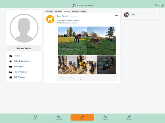 Ảnh chụp màn hình của B.A.R.K. Institute iPad 