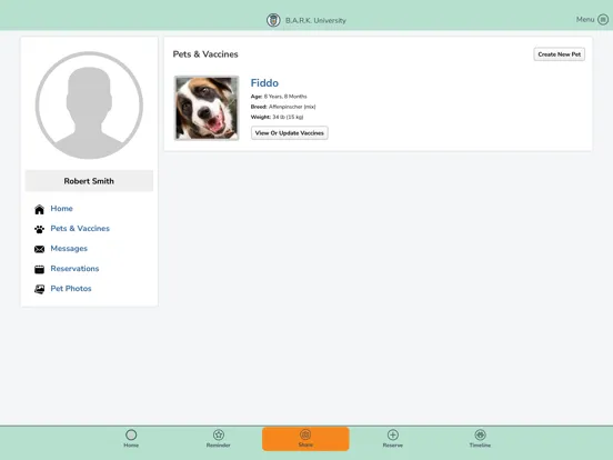 Ảnh chụp màn hình của B.A.R.K. Institute iPad 