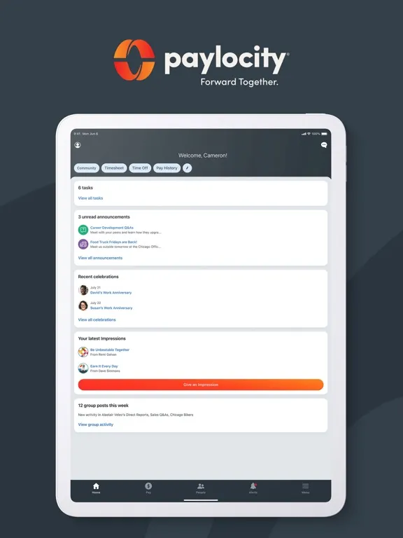 Paylocity iPad 应用截图