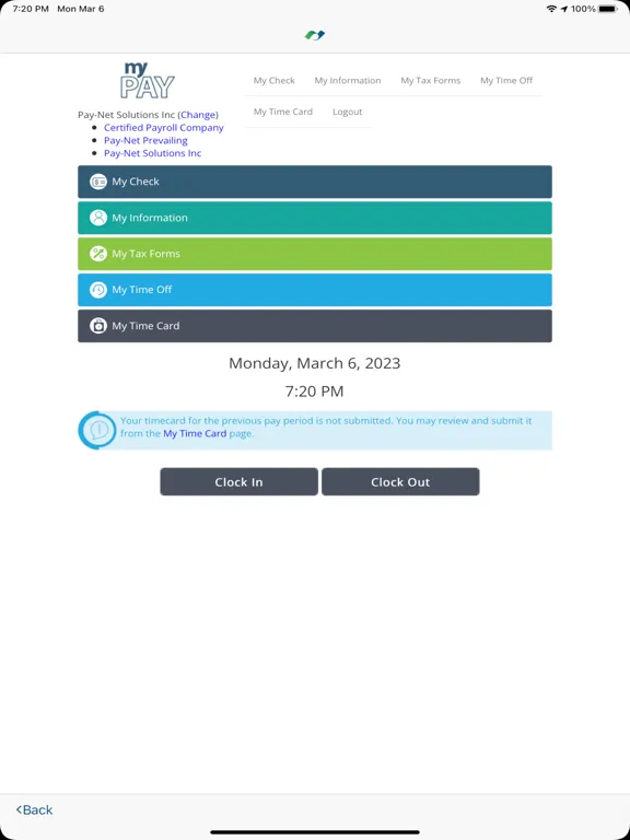 Pay-Net myPay iPad  স্ক্রিনশট