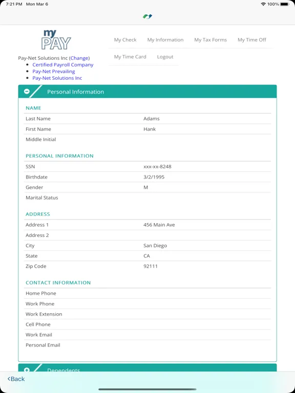 Pay-Net myPay iPad  স্ক্রিনশট