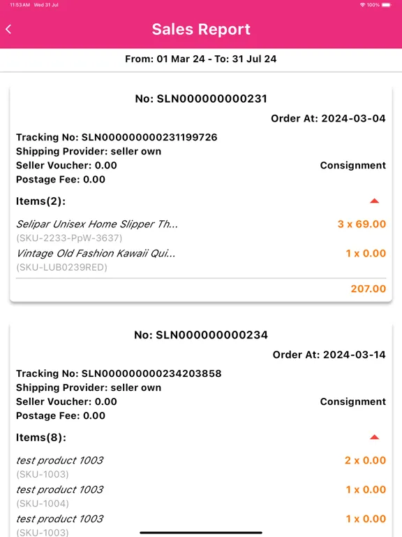 Capturas de tela do PayRecon Bossy iPad 