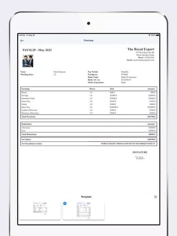 Captures d'écran de Payslip: Paystub Maker iPad 