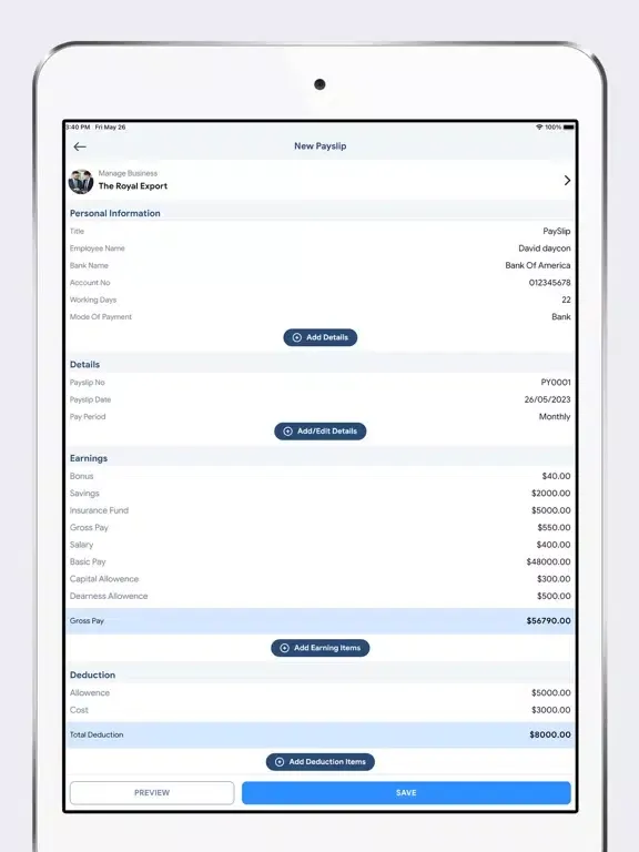Captures d'écran de Payslip: Paystub Maker iPad 