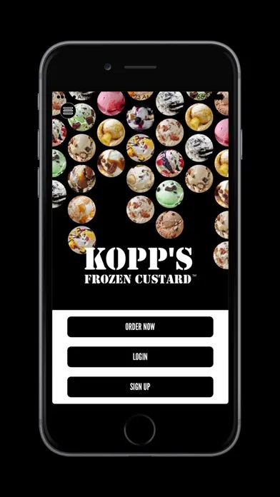 Ảnh chụp màn hình của Kopp's Frozen Custard Ordering