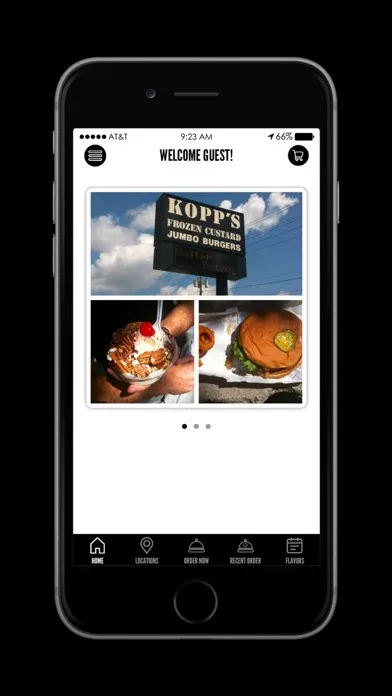 Ảnh chụp màn hình của Kopp's Frozen Custard Ordering