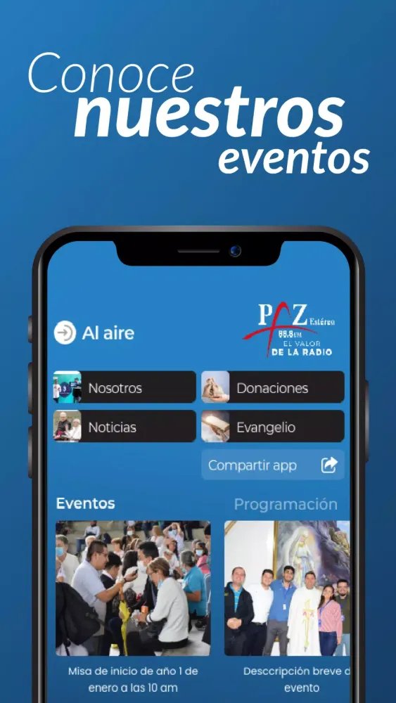 Tangkapan layar Emisora Paz Estéreo