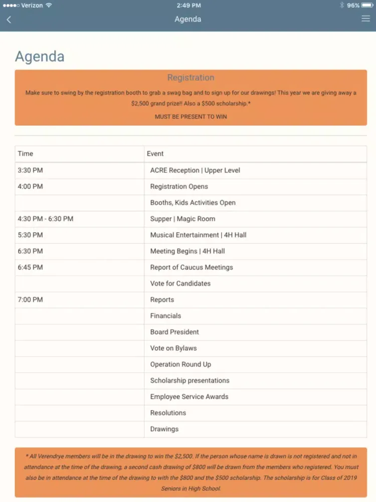 VEC Annual Meeting iPad  Screenshots