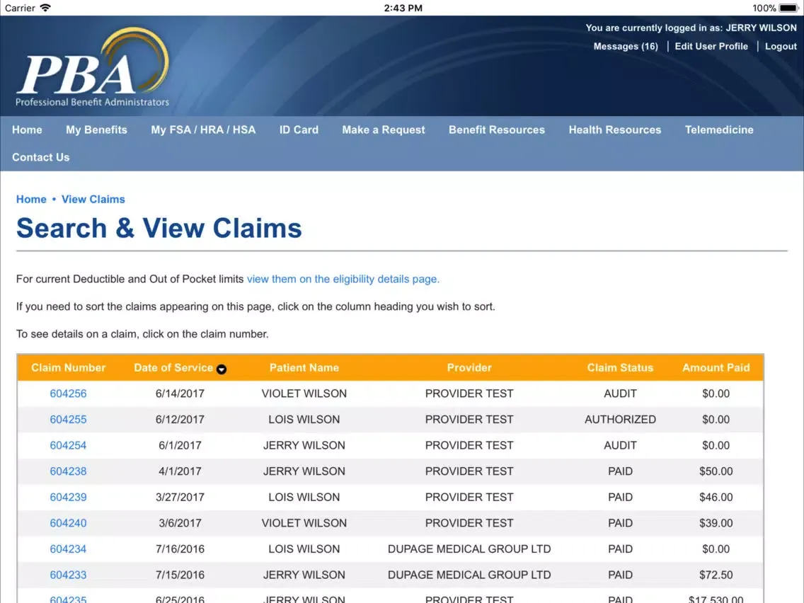 Capturas de pantalla de PBA Claims iPad 