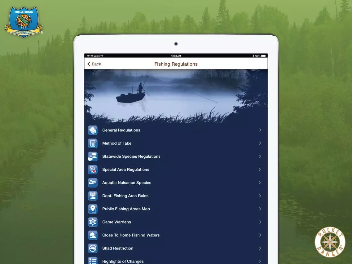 Zrzuty ekranu Oklahoma Fishing, Hunting & Wildlife Guide- Pocket Ranger® iPad 