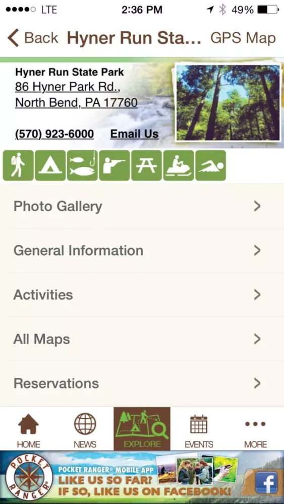 Pennsylvania State Parks & Forests Guide- Pocket Ranger®应用截图
