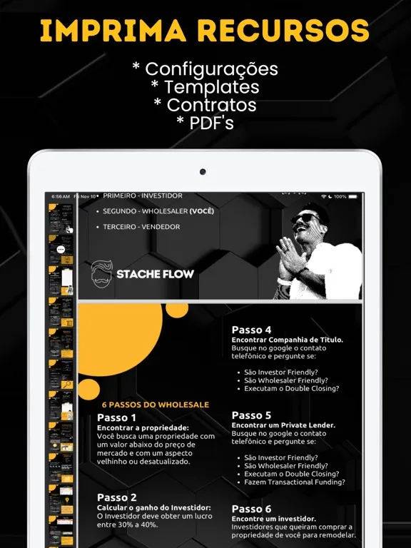 Capturas de tela do Stache Flow iPad 