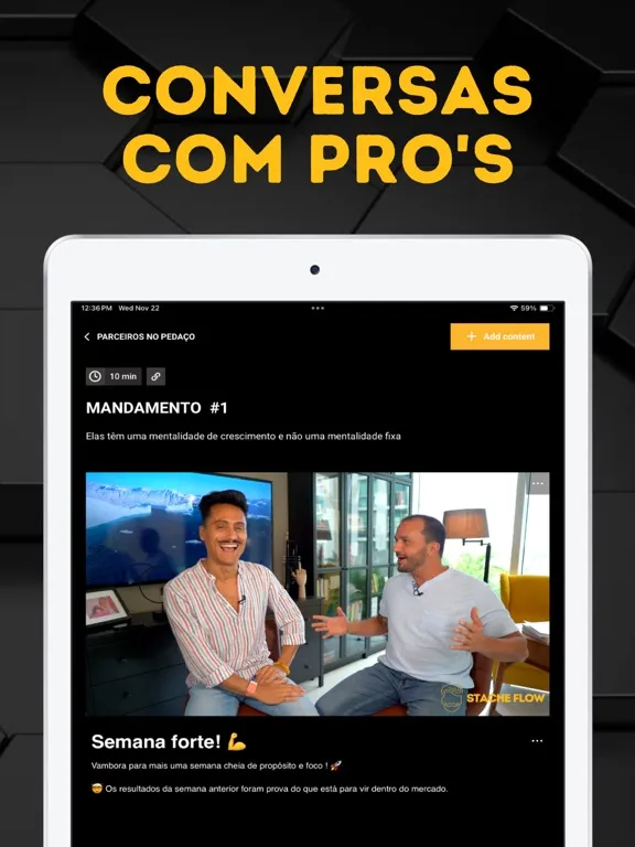 Capturas de tela do Stache Flow iPad 