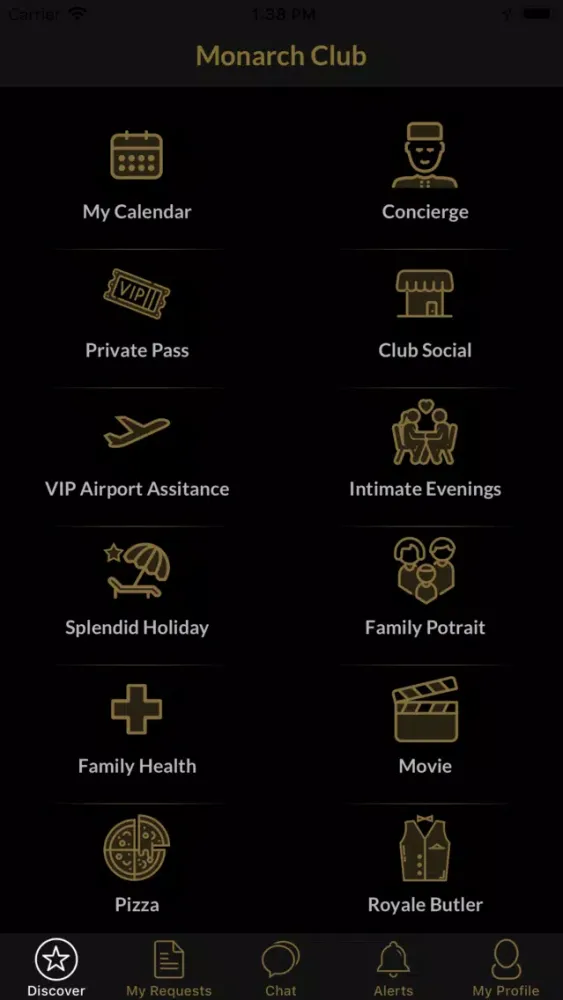 Tangkapan skrin Monarch Club