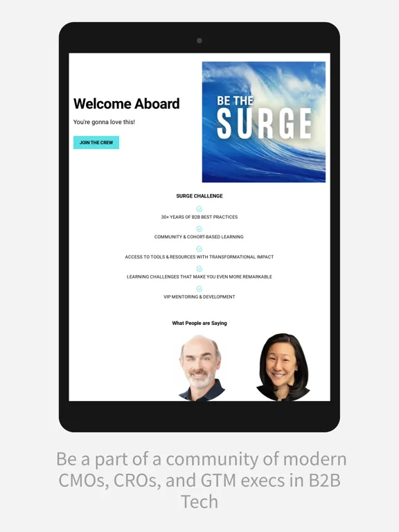 Capturas de tela do SURGE B2B GTM APP iPad 