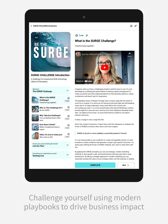 Capturas de tela do SURGE B2B GTM APP iPad 