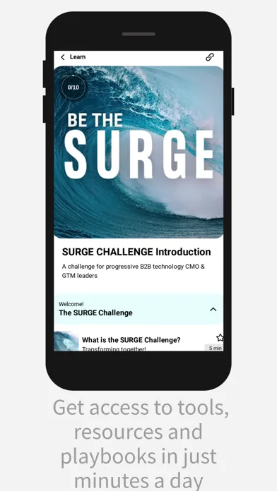 Capturas de tela do SURGE B2B GTM APP