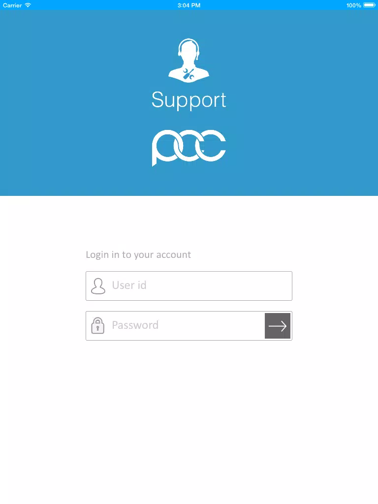 Tangkapan skrin PCC Support iPad 
